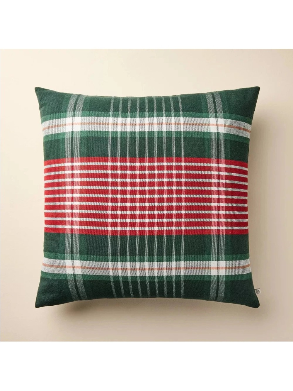 24"x24" Plaid Square Toss Pillow Red/ Green - Hearth & Hand-2avail